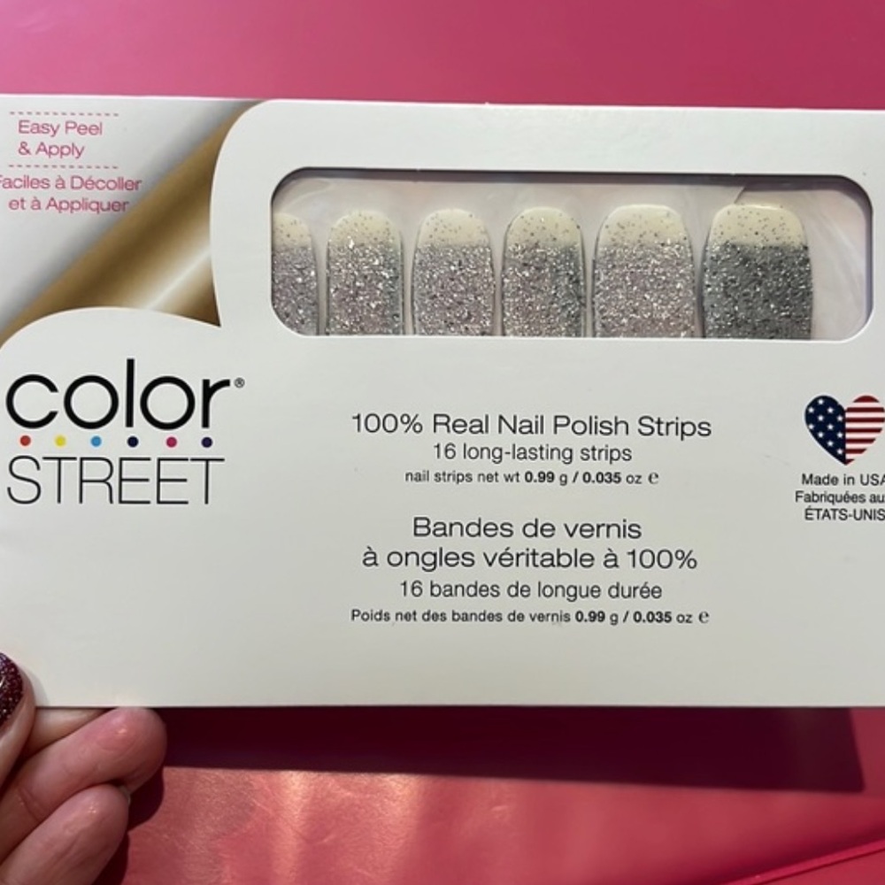 Color Street Dripping in Diamonds Silver Glitter Ombre French Tips NEW - Picture 2 of 4